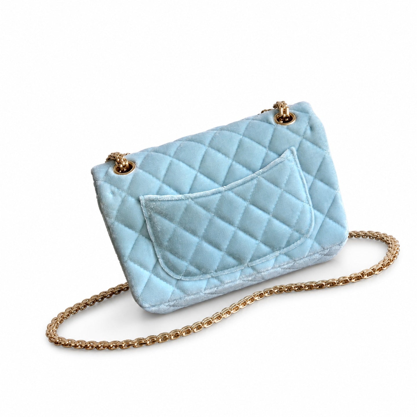 Chanel Mini Silk Velvet Tweed Leather Black Blue Gold Charm
