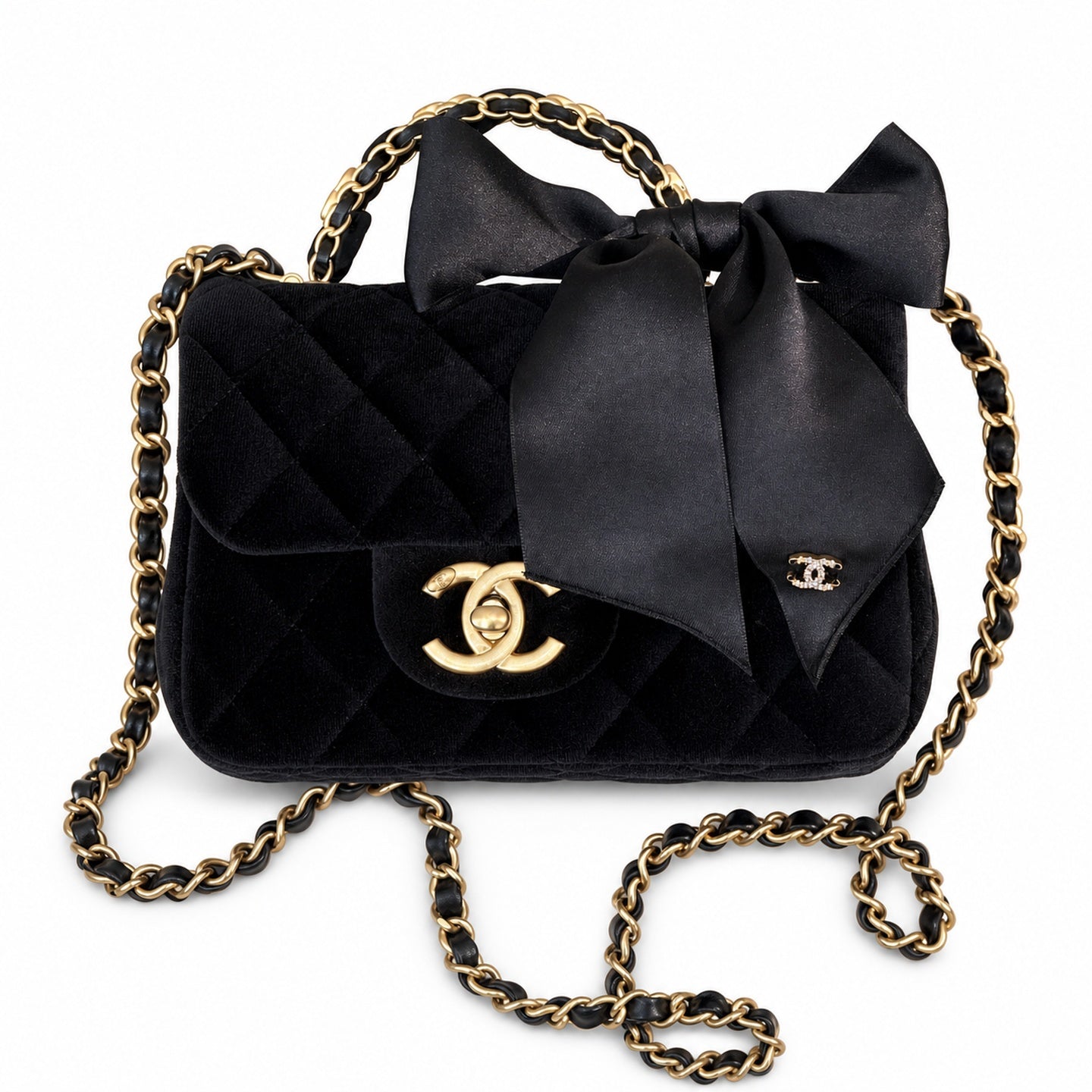 Chanel 25 Small Silk Velvet Bag