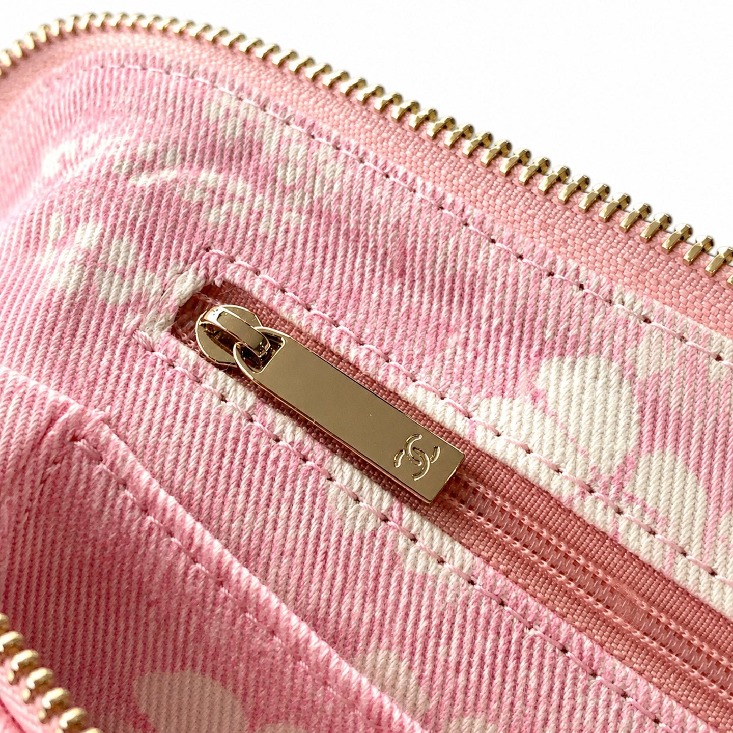 Chanel Denim White Pink Gold Bag