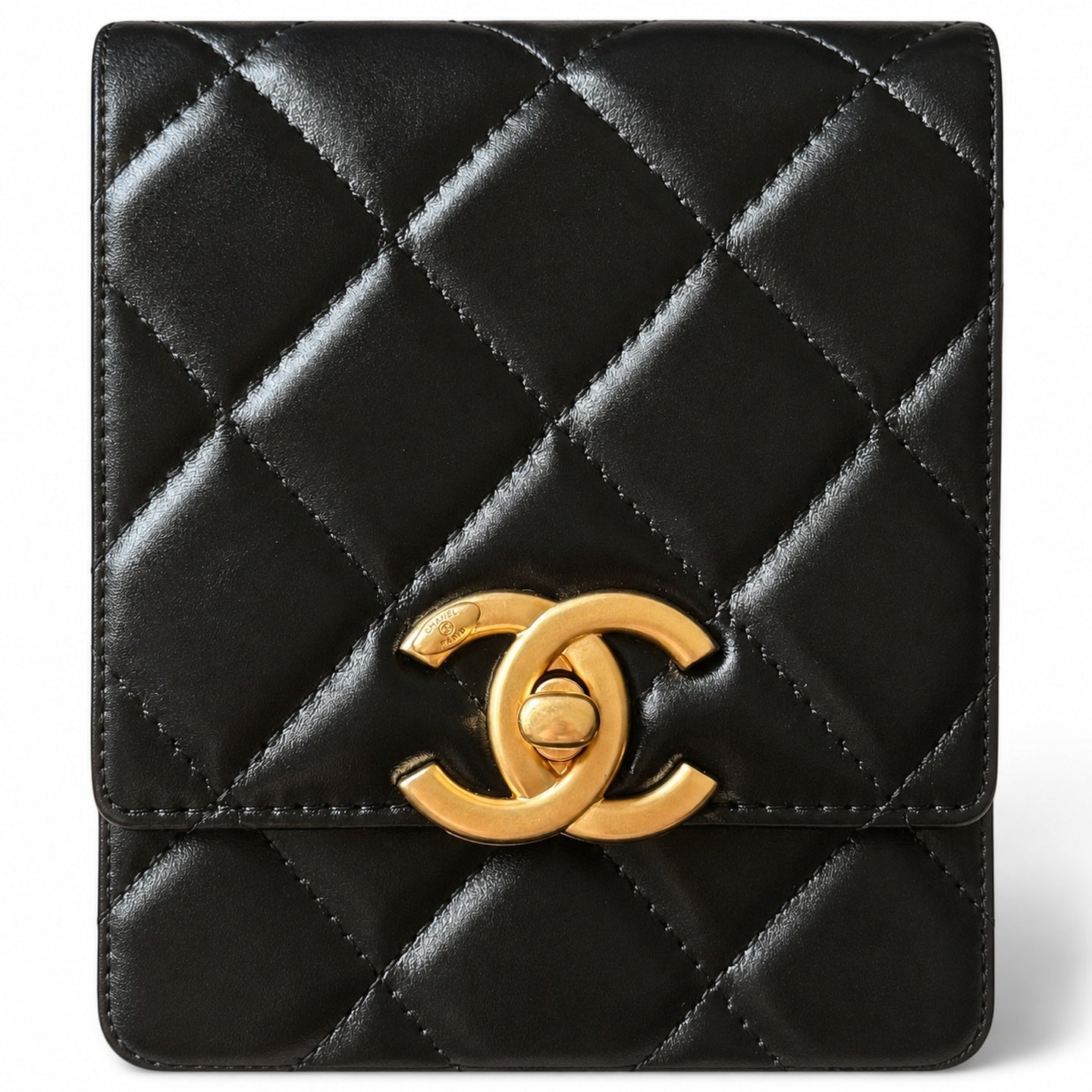 Chanel Large Leather Gold Wallet on Chain