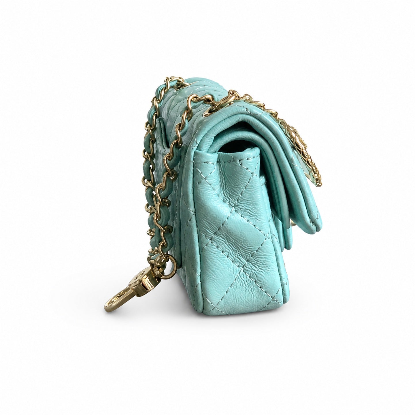 Chanel Mini Leather White Red Blue Pink Gold Charm