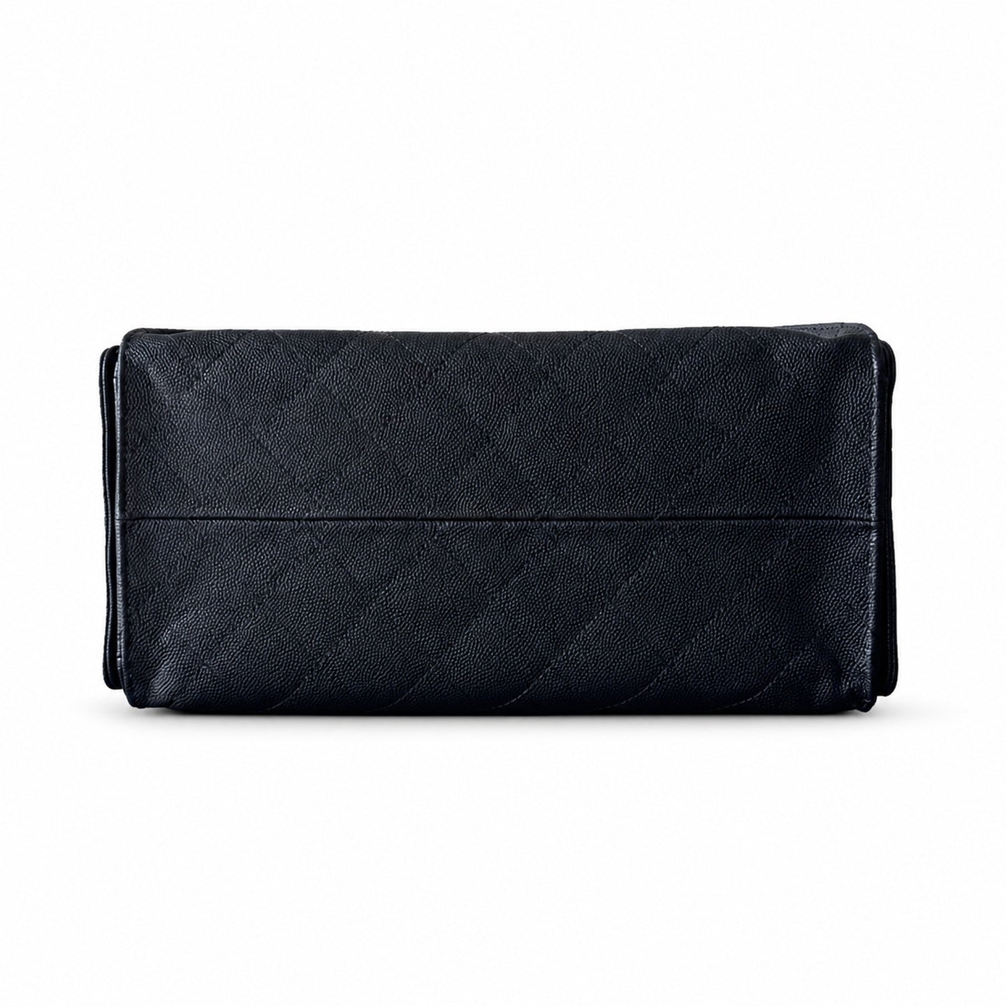 Chanel Small Leather Black Gold Shopping Bag
