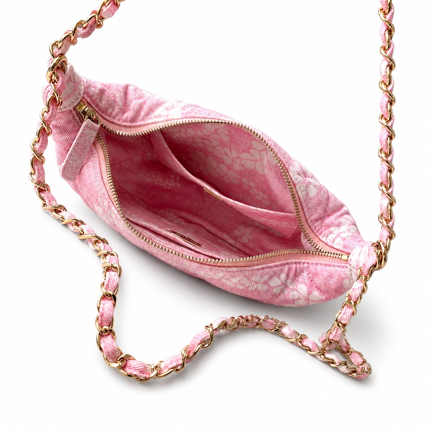 Chanel Denim White Pink Gold Bag