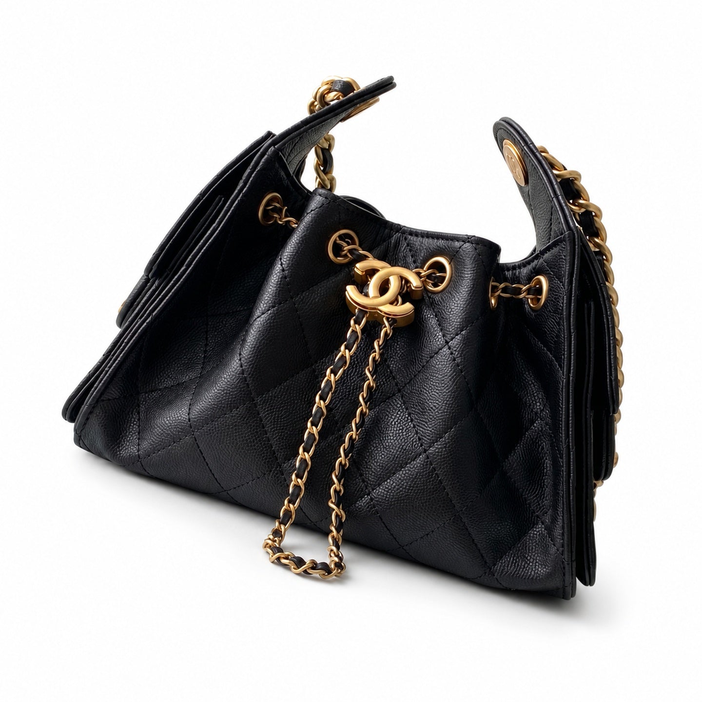Chanel Mini Denim Leather Gold Shoulder Bag