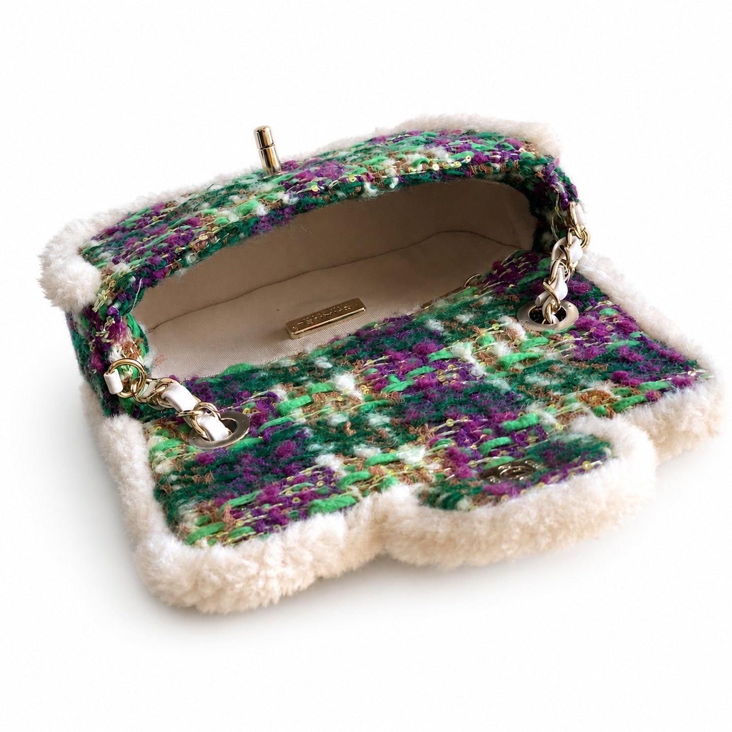 Chanel Mini Wool Tweed Green Purple Jacket