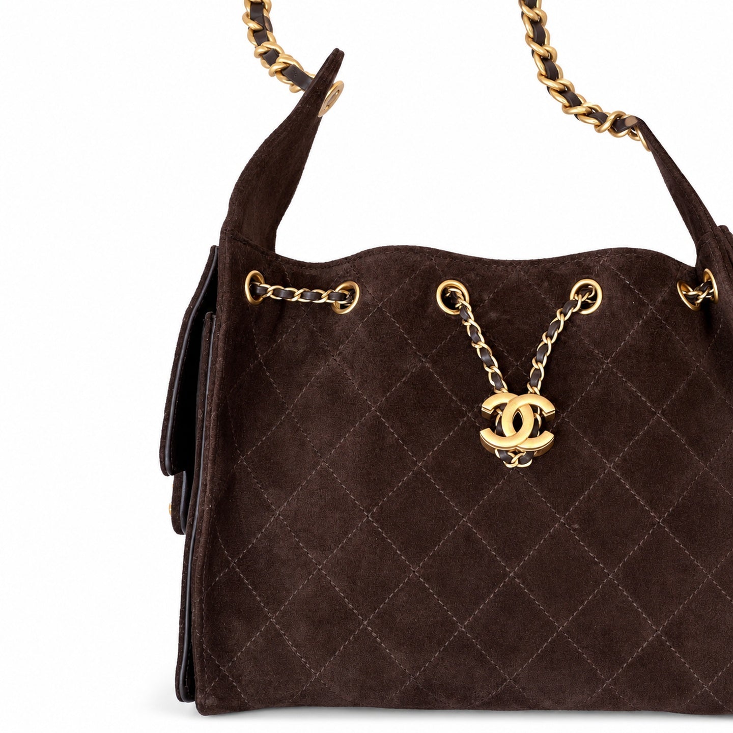 Chanel 25 Large Suede Brown Bag