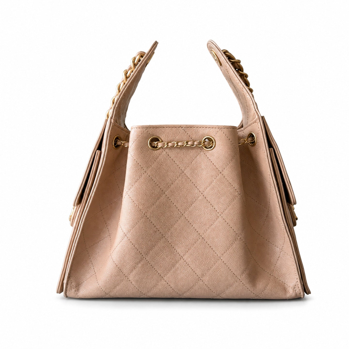 Chanel Small Leather Gold Shopping Bag