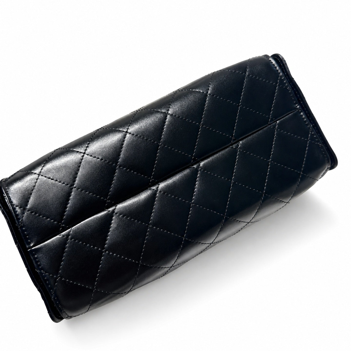 Chanel Small Leather Black White Gold Bag