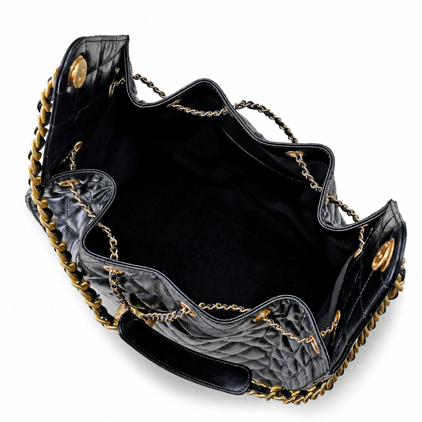 Chanel Small Denim Leather Gold Bag