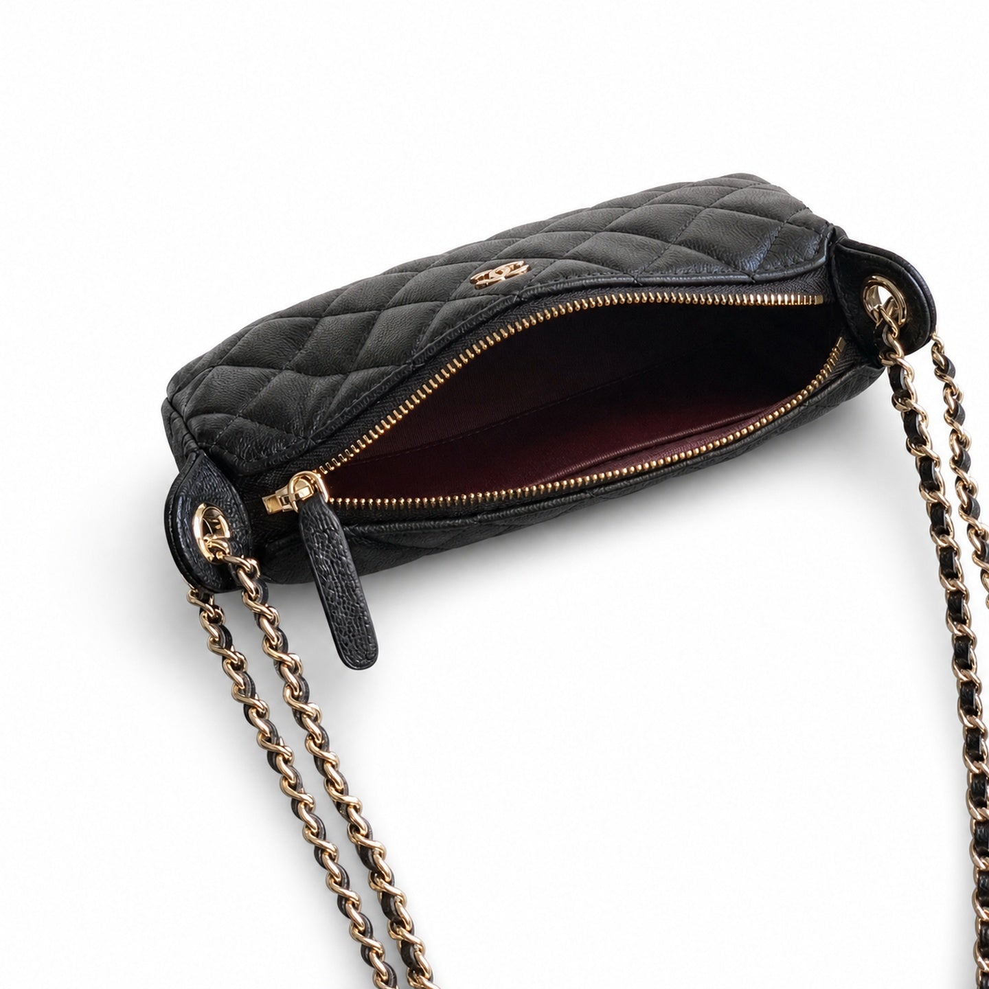 Chanel Small Leather Silver Bag