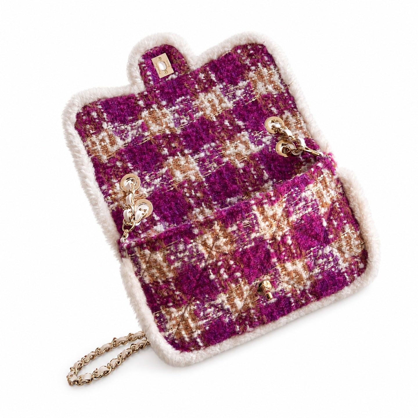 Chanel Large Wool Tweed Pink Purple Jacket