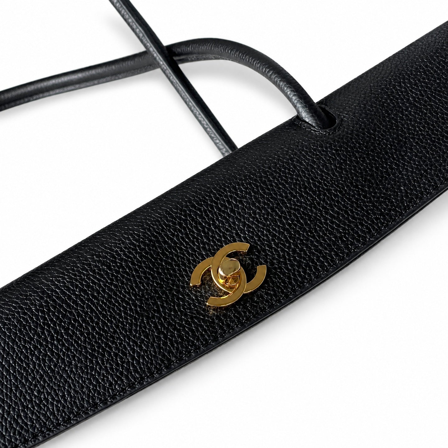 Chanel Large Wool Leather Black White Gold Tote Bag
