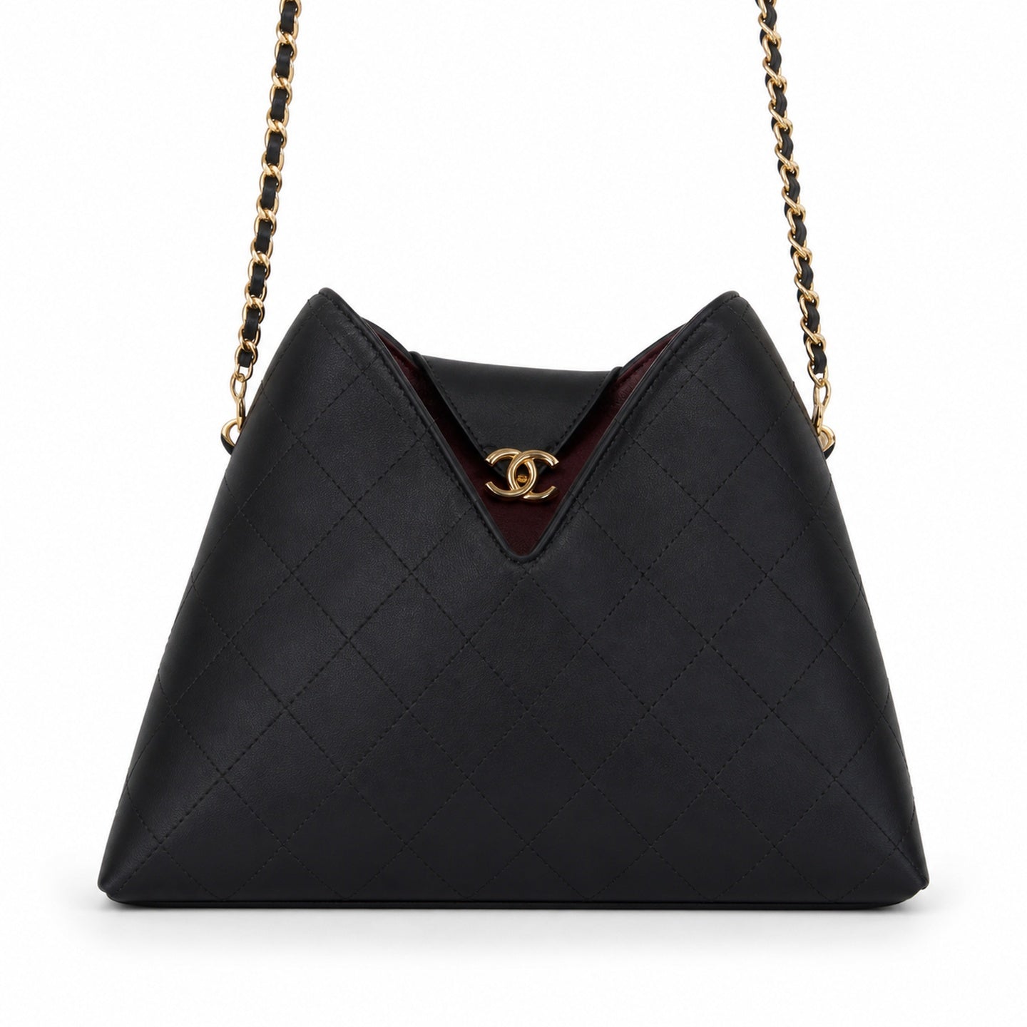 Chanel Leather Burgundy Handbag