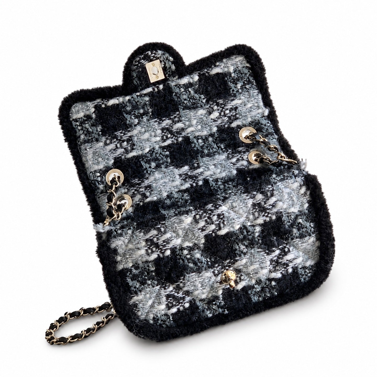 Chanel Mini Wool Tweed Black White Jacket