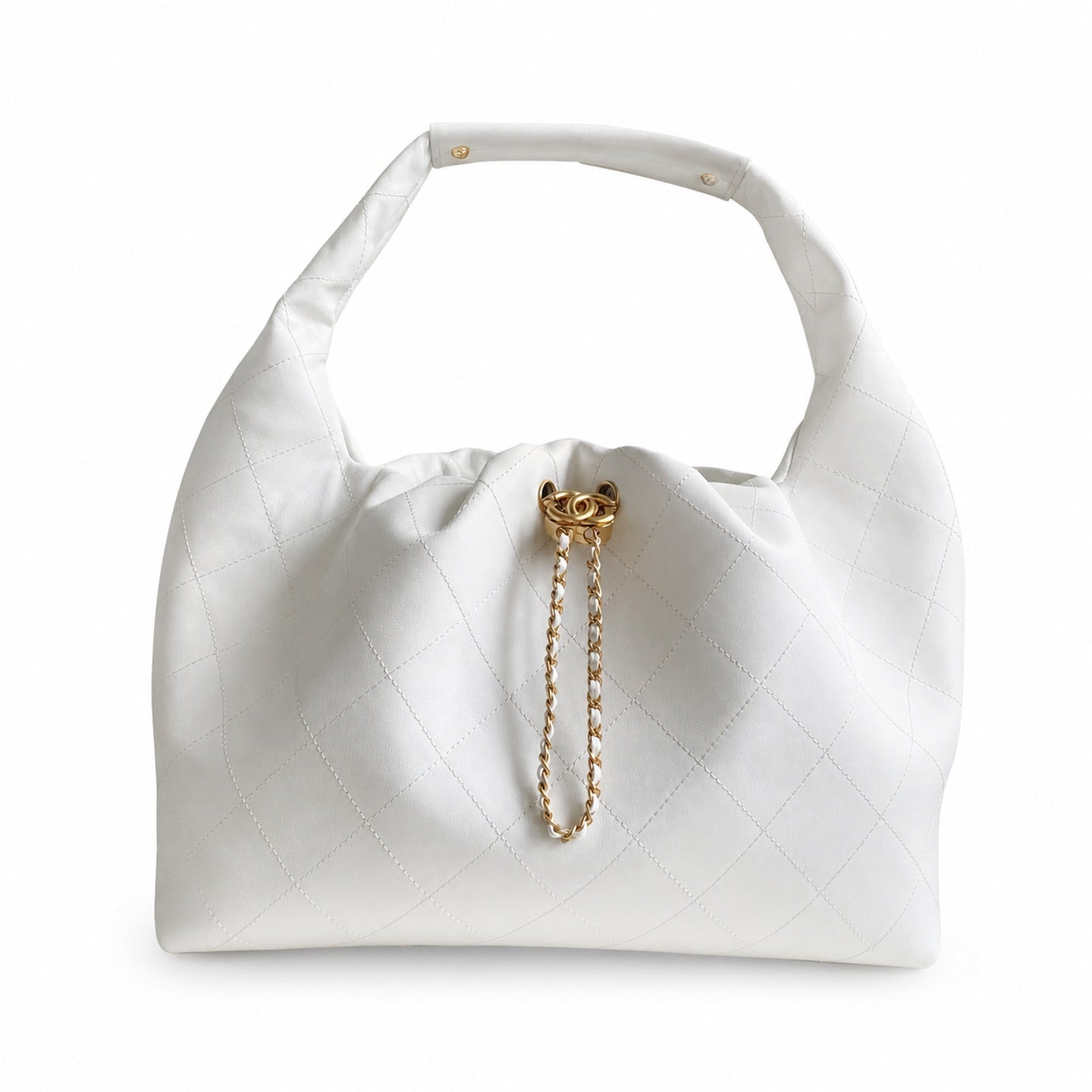 Chanel Small Leather Black Hobo Bag