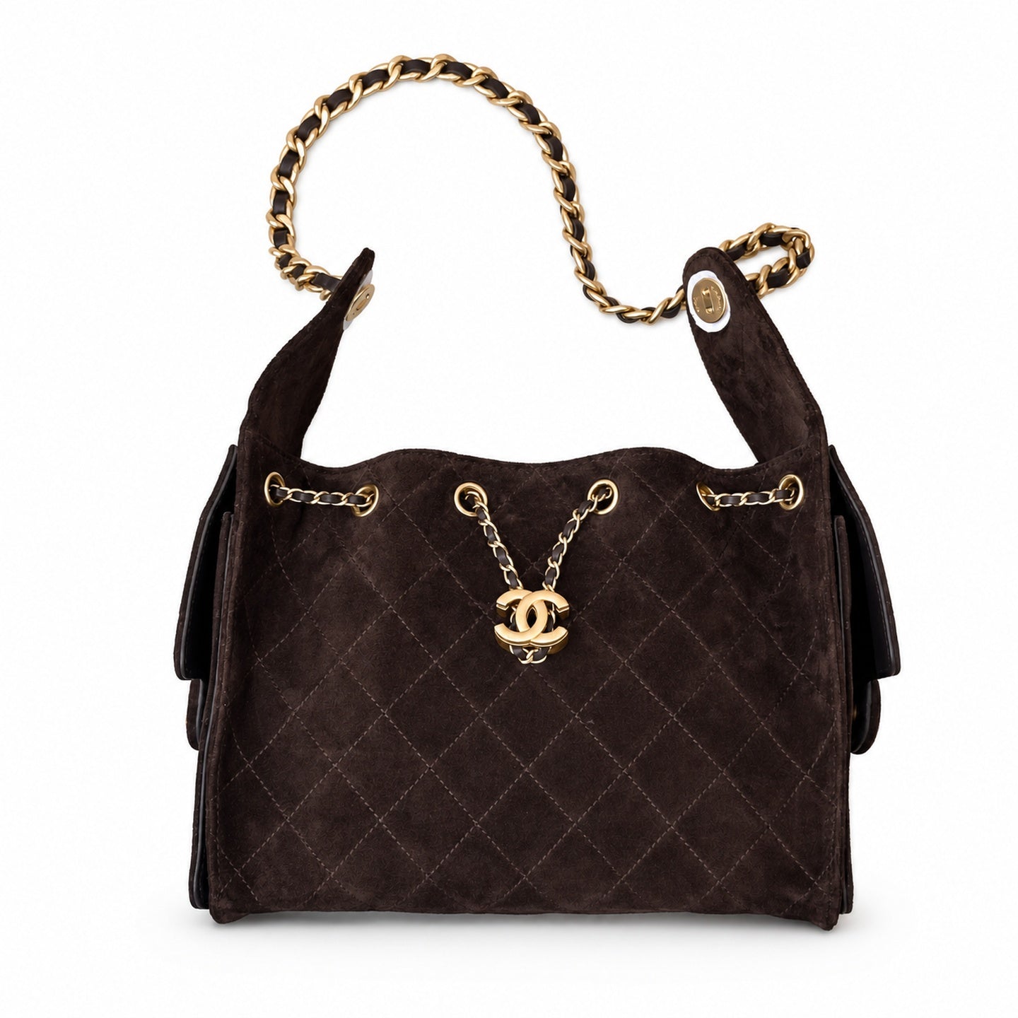 Chanel 25 Large Suede Brown Bag