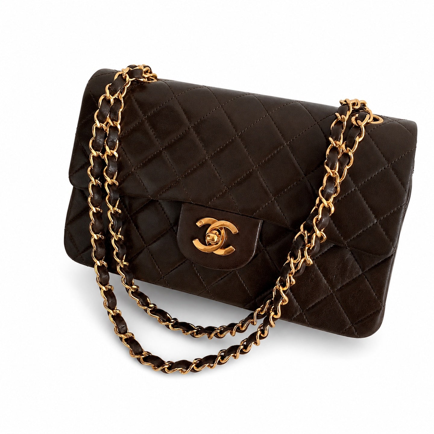 Chanel Reversible Large Leather Black Brown Bag