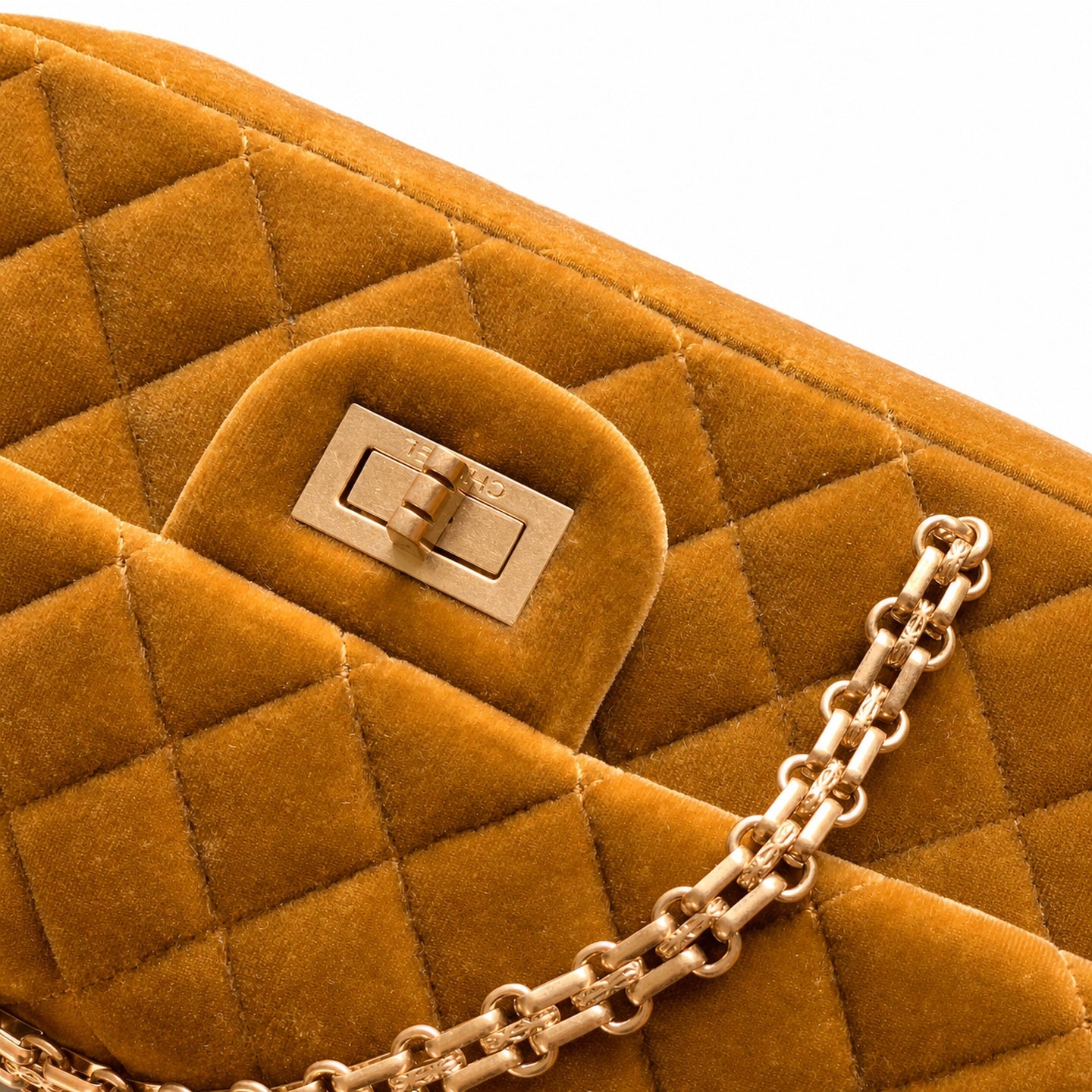 Chanel Mini Silk Velvet Tweed Leather Black Yellow Gold Charm
