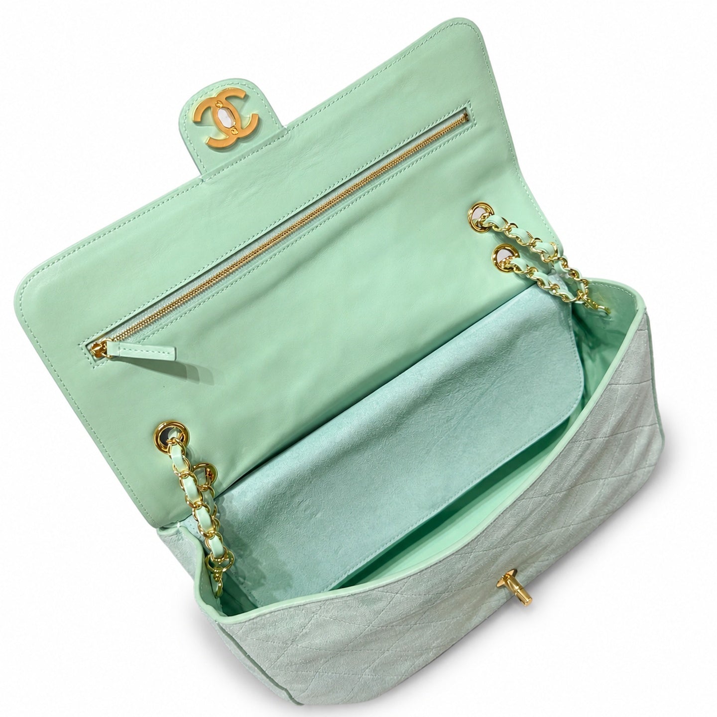 Chanel Suede Green Bag