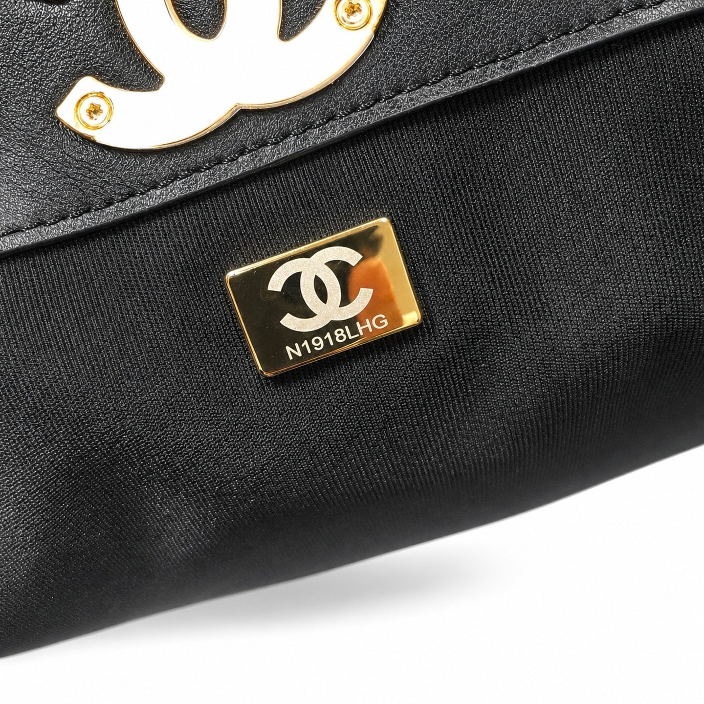 Chanel Suede Leather Black Gold Tote Bag