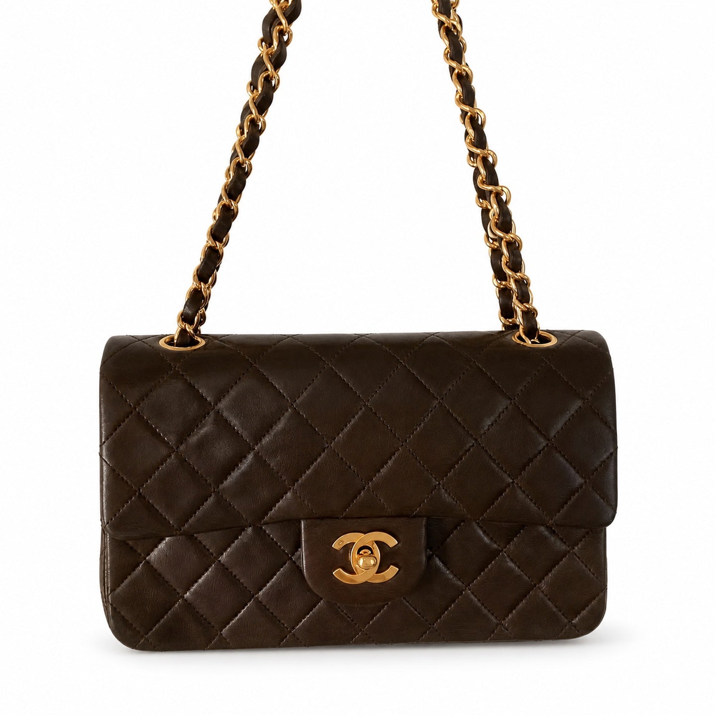 Chanel Reversible Large Leather Black Brown Bag