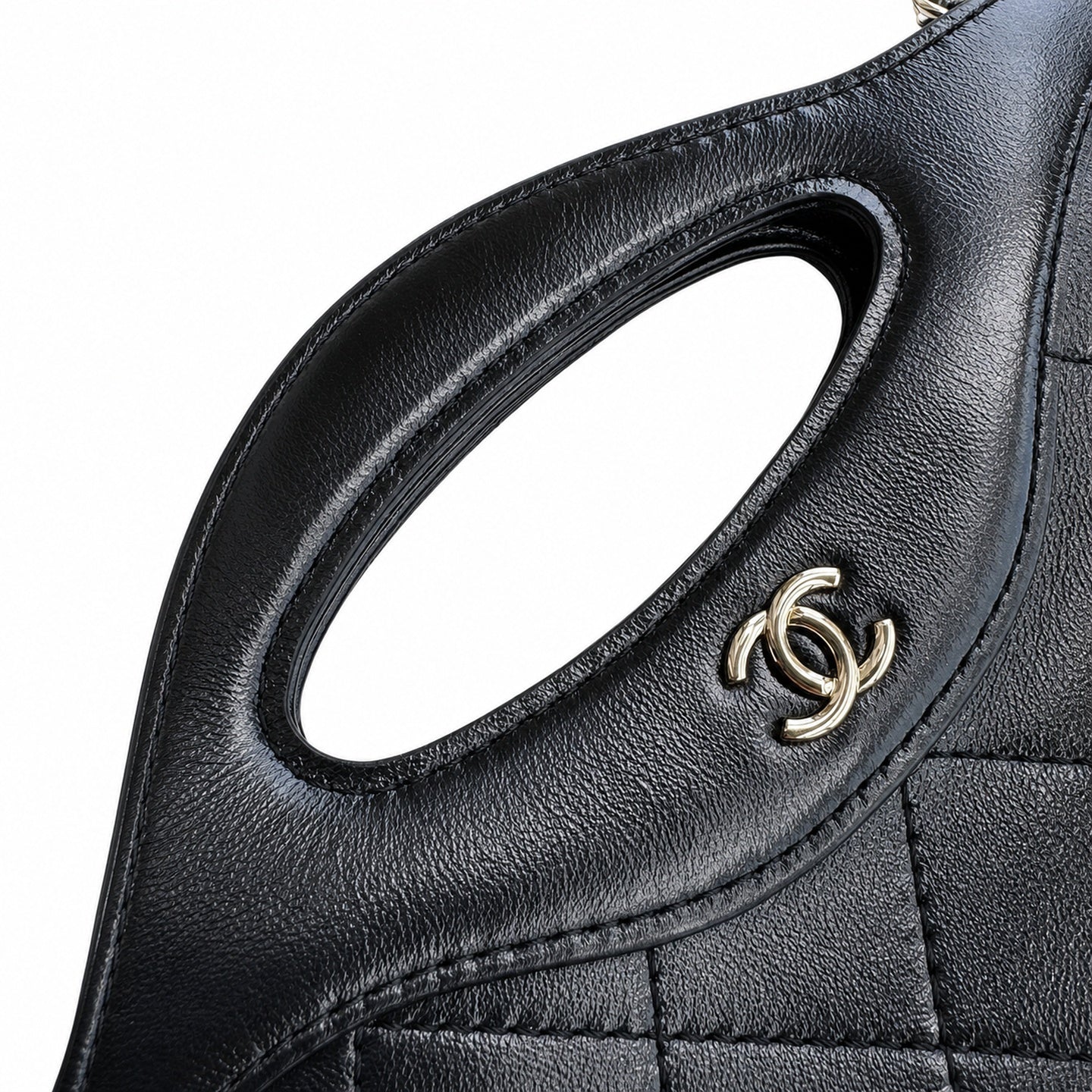 Chanel Mini Leather Gold Shopping Bag