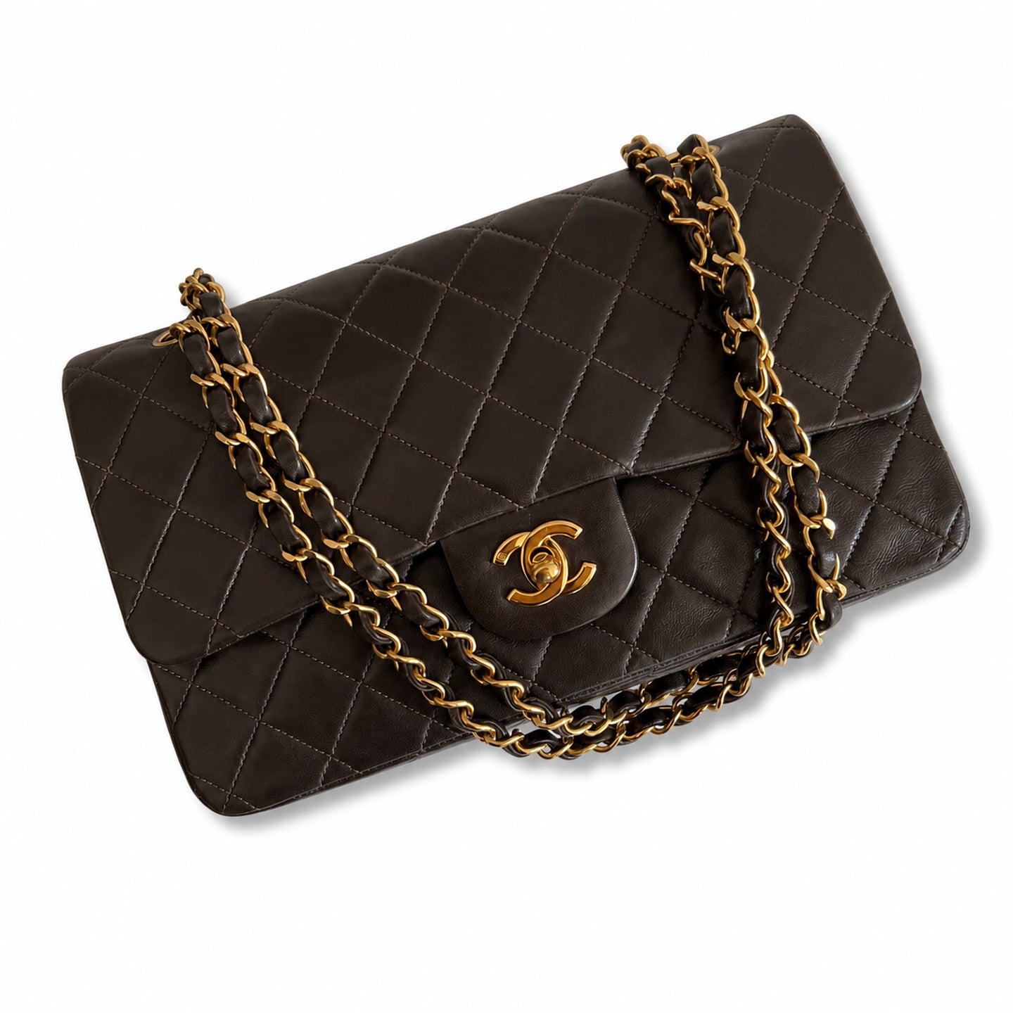 Chanel Reversible Large Leather Black Brown Bag