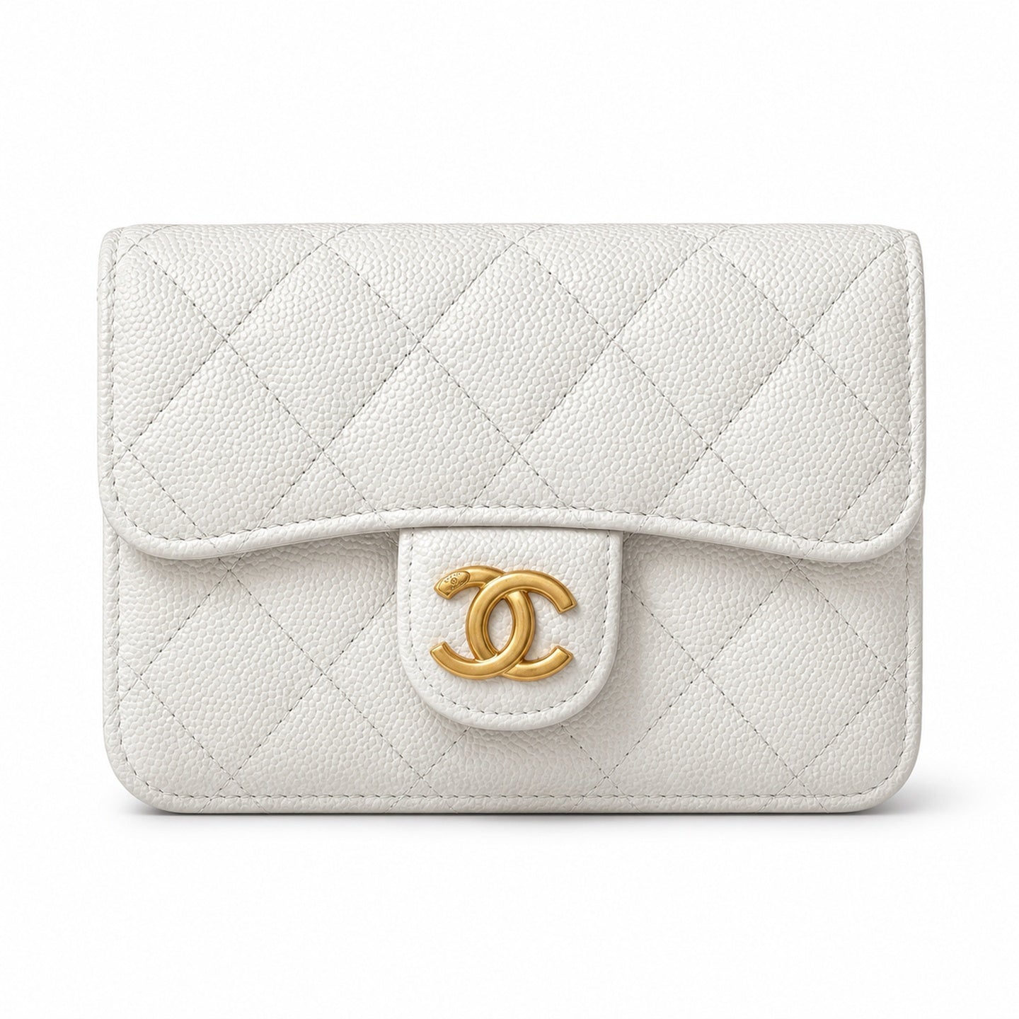 Chanel Medium Leather Black White Gold Bag