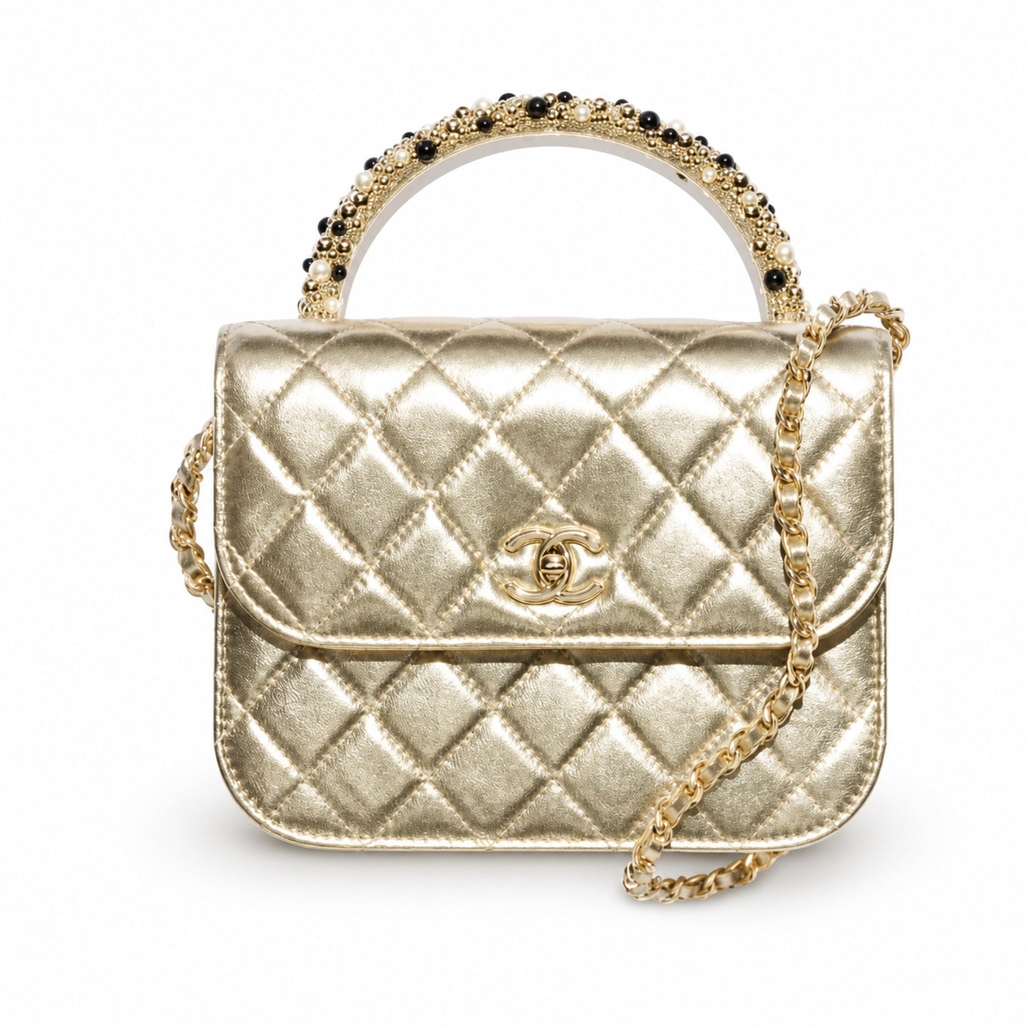 Chanel Mini Leather Black Gold Chain Bag