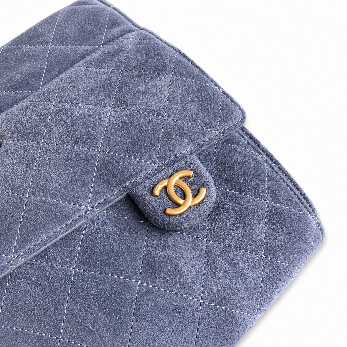 Chanel 25 Small Suede Black Gold Bag