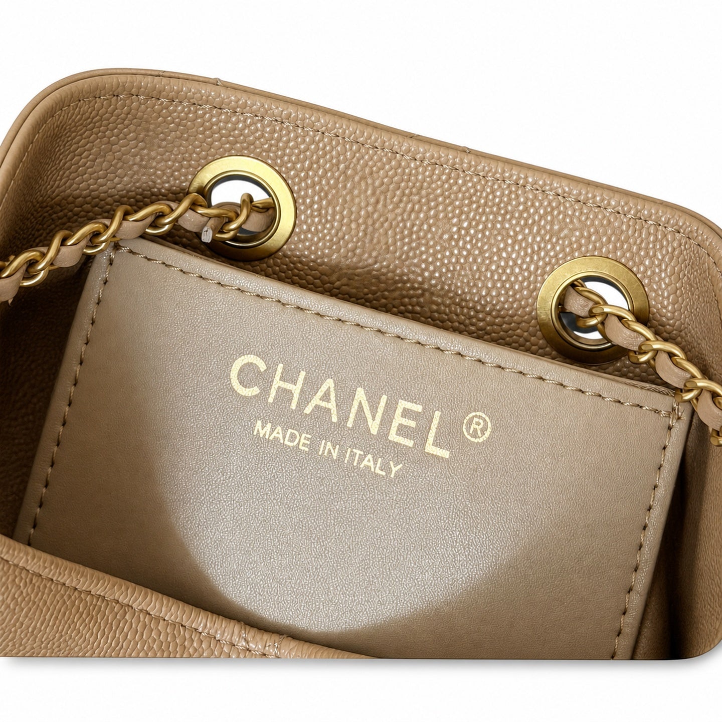 Chanel Small Leather Gold Shopping Bag