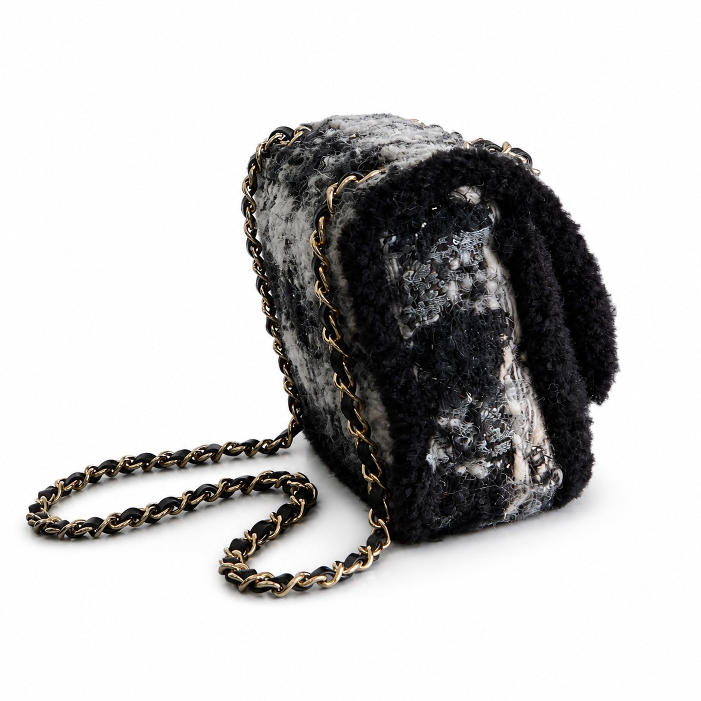 Chanel Mini Wool Tweed Black White Jacket