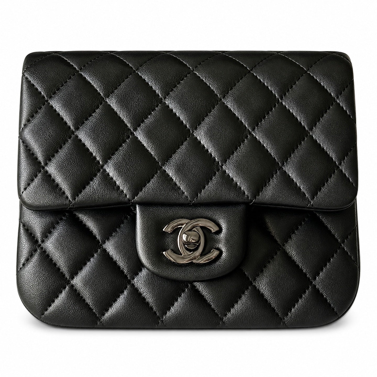 Chanel 2.55 Leather White Gold Charm
