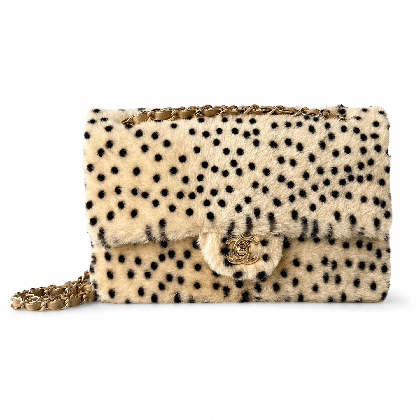 Chanel Large Suede Tweed Leather Bag