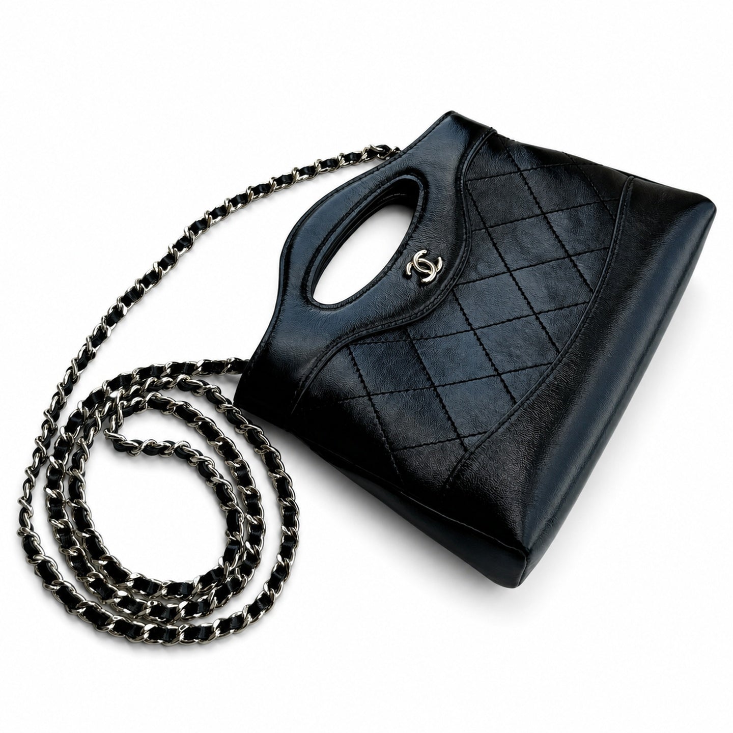 Chanel Mini Leather Gold Shopping Bag