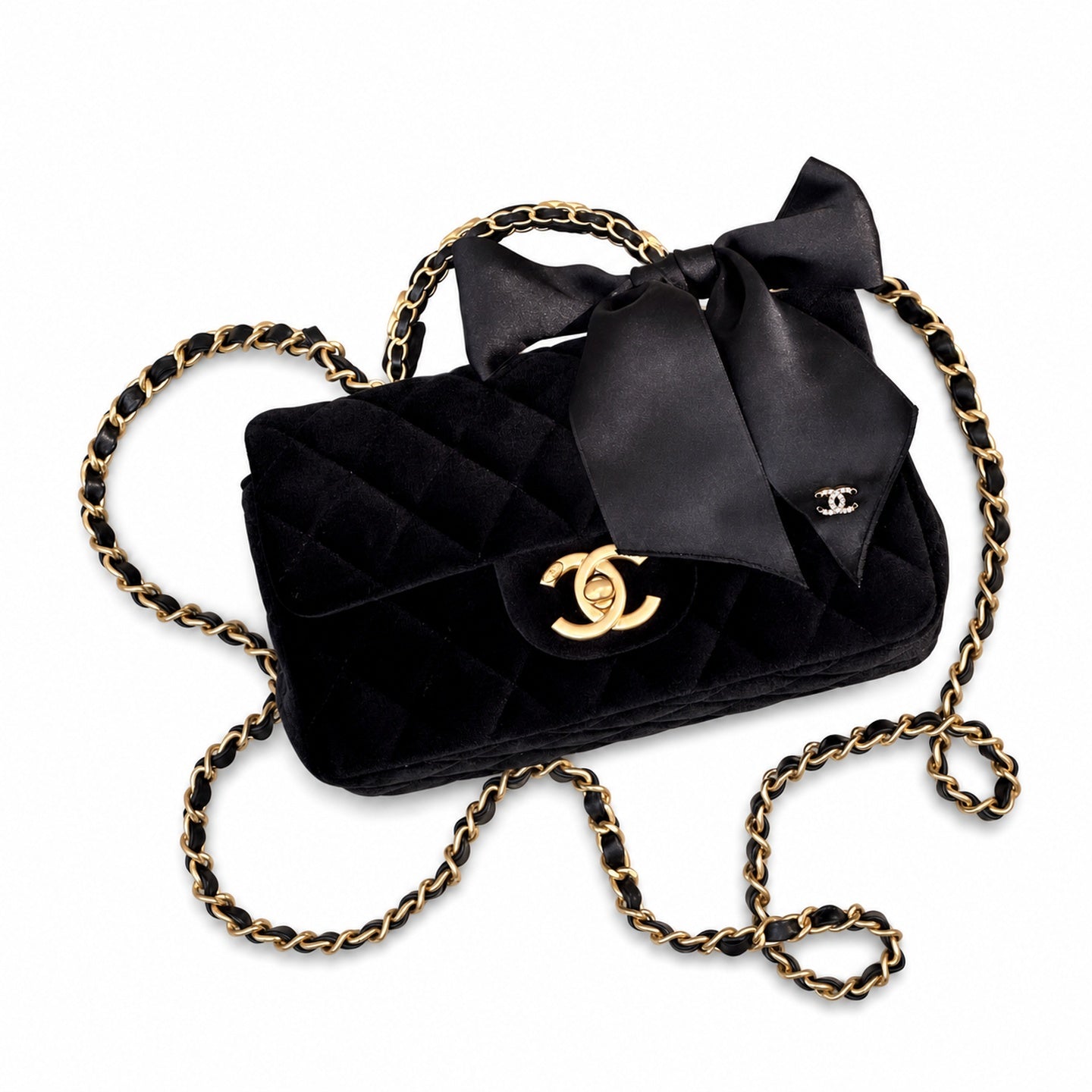 Chanel 25 Small Silk Velvet Bag