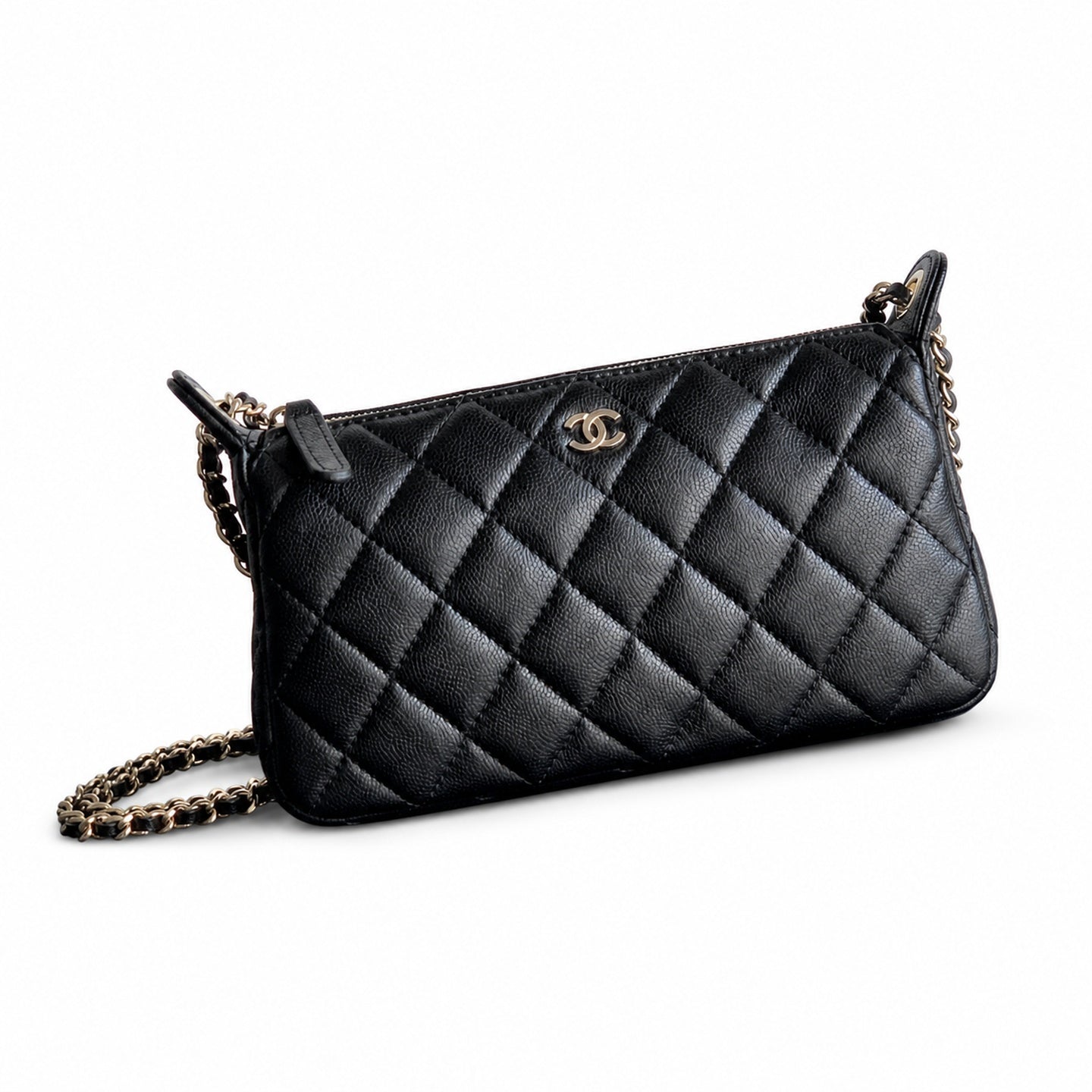Chanel Small Leather Silver Bag