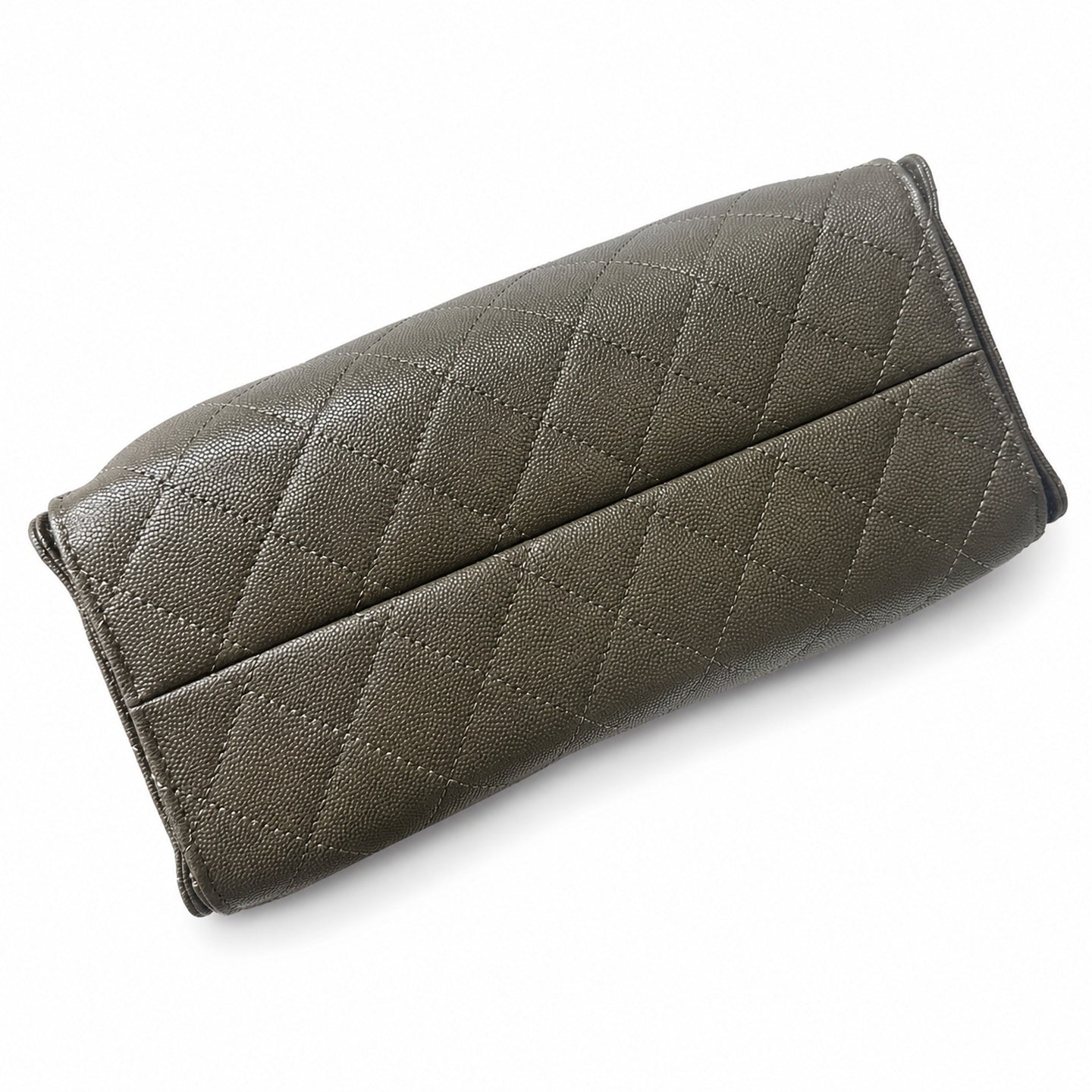Chanel Small Leather Black Green Gold Bag