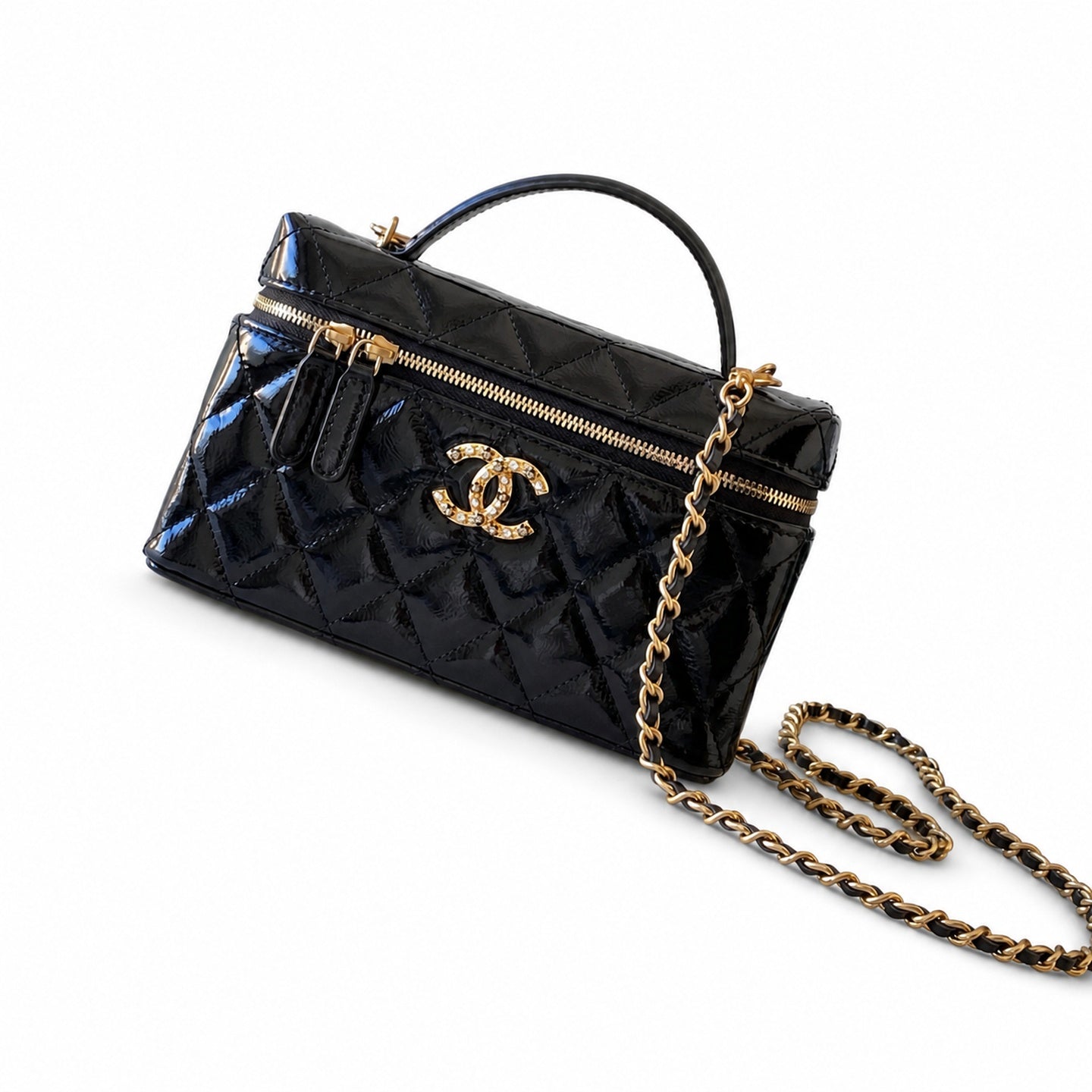 Chanel Leather Black Gold Bag