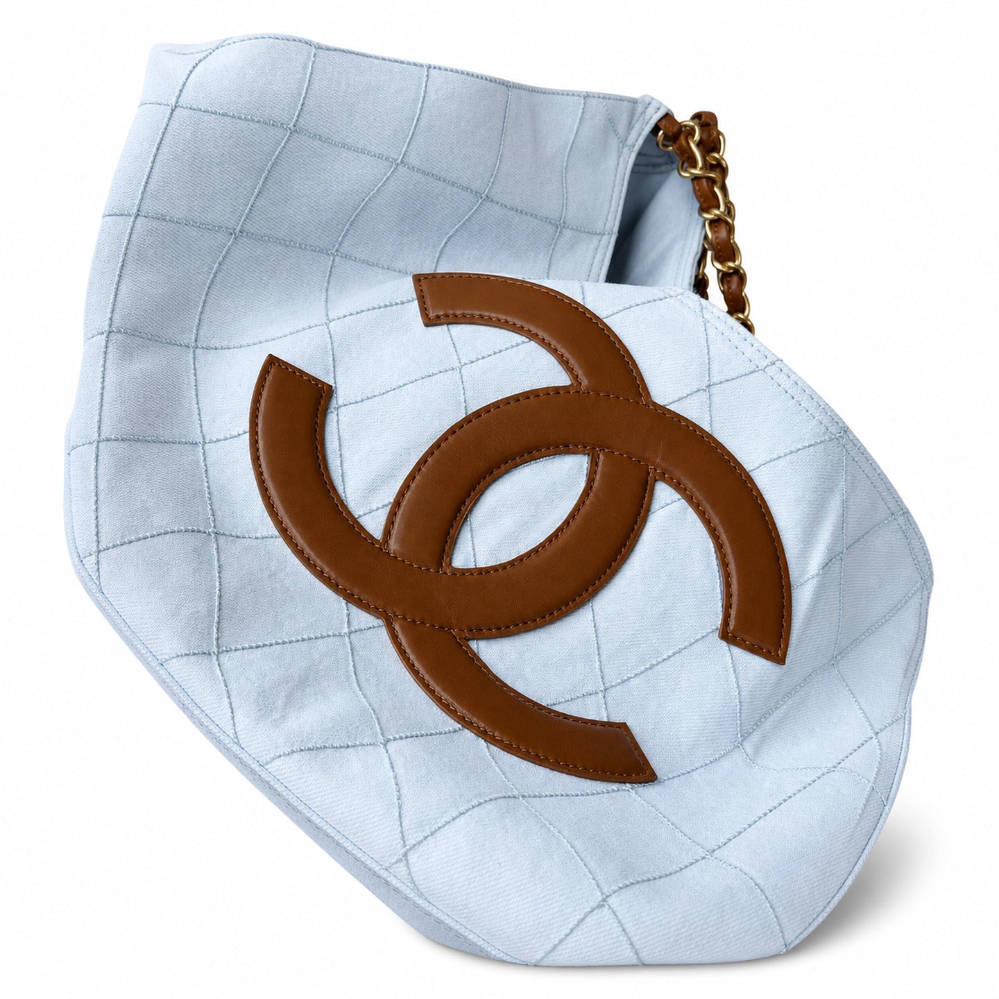 Chanel Large Canvas White Blue Bag