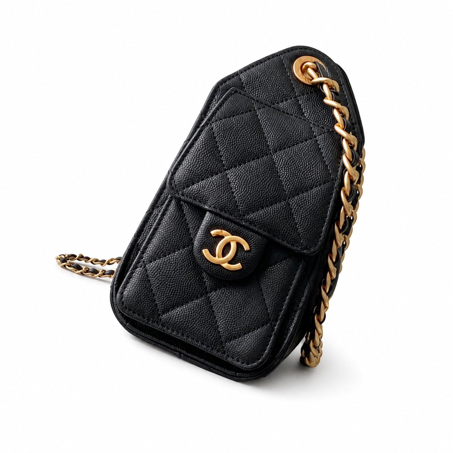Chanel Mini Denim Leather Gold Shoulder Bag