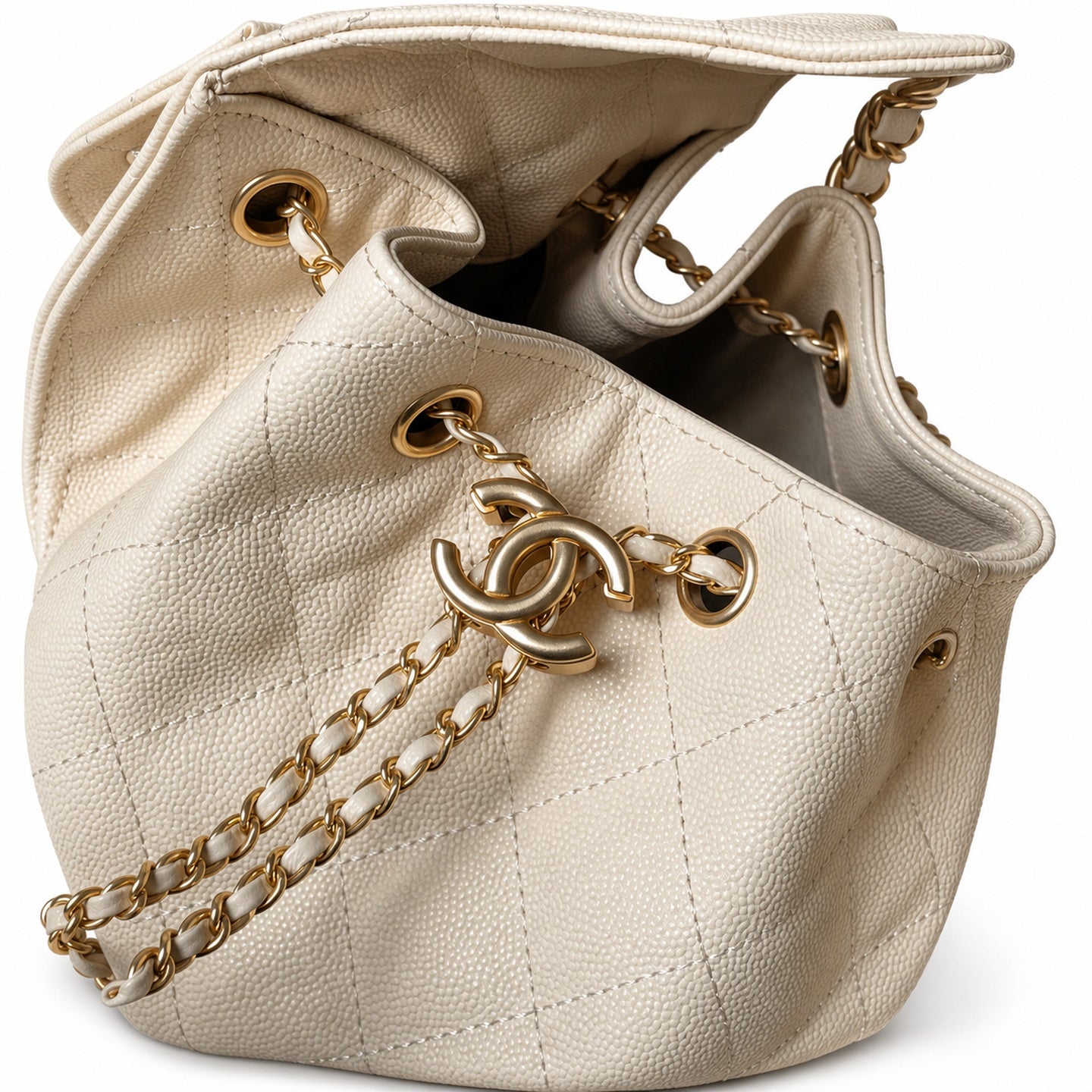 Chanel Small Leather Black Gold Bag