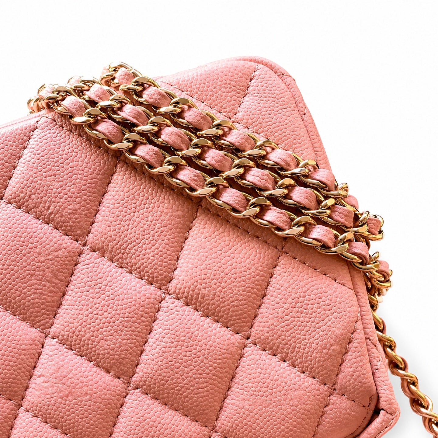 Chanel Small Leather Pink Silver Bag