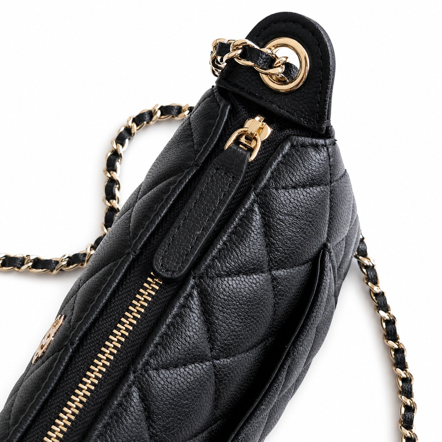 Chanel Small Leather Silver Bag