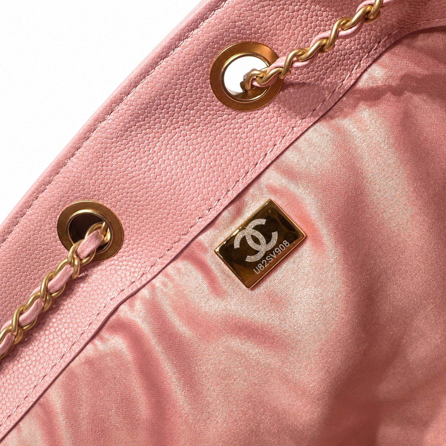 Chanel Small Leather Black Pink Gold Bag