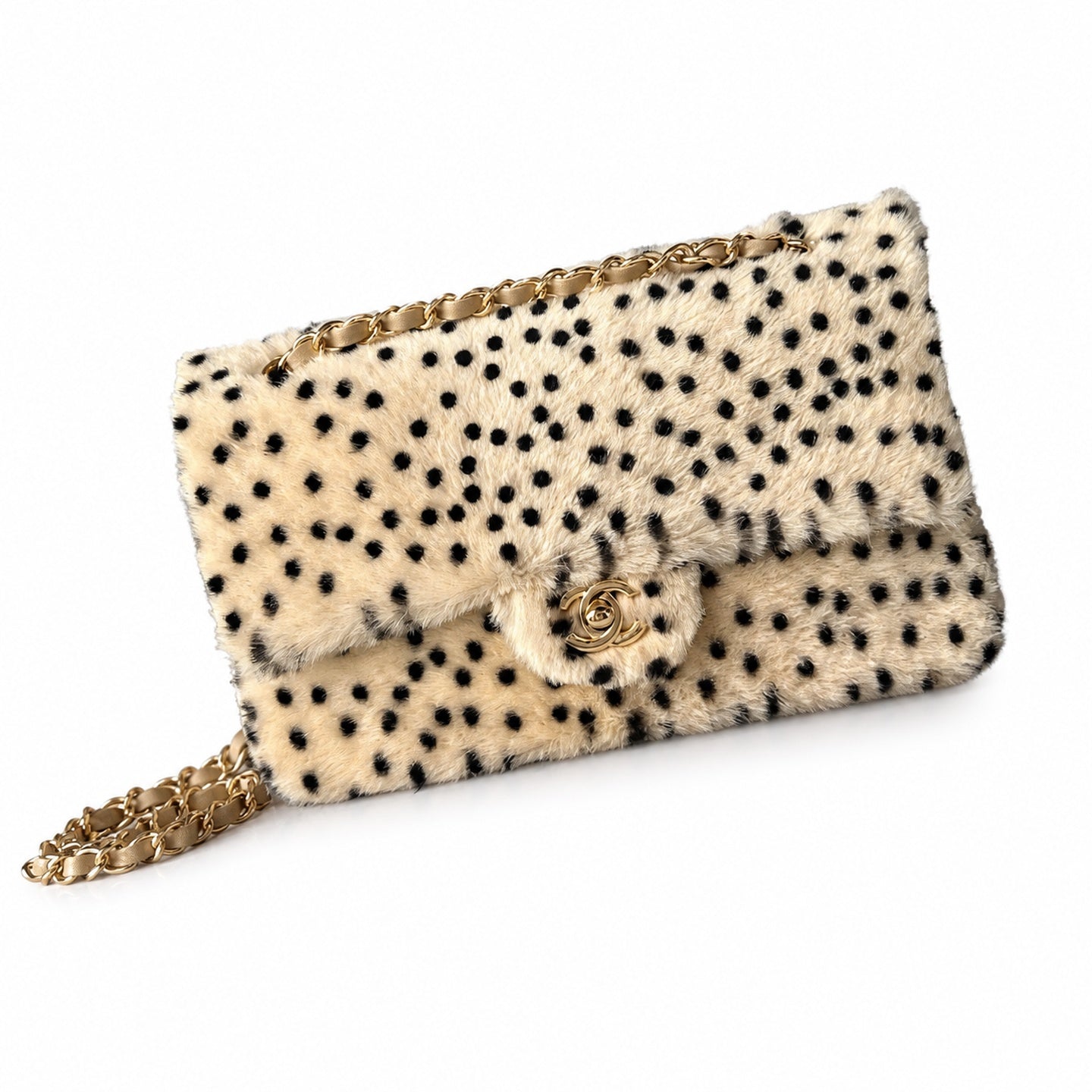 Chanel Large Suede Tweed Leather Bag