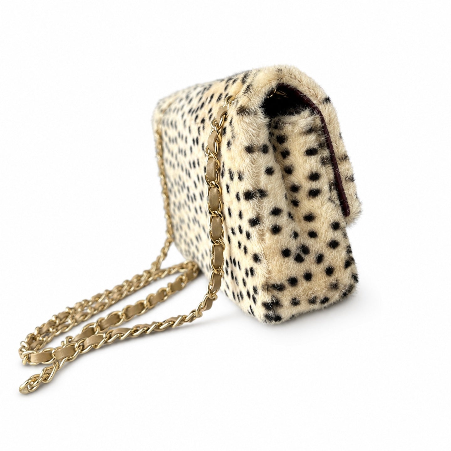 Chanel Large Suede Tweed Leather Bag