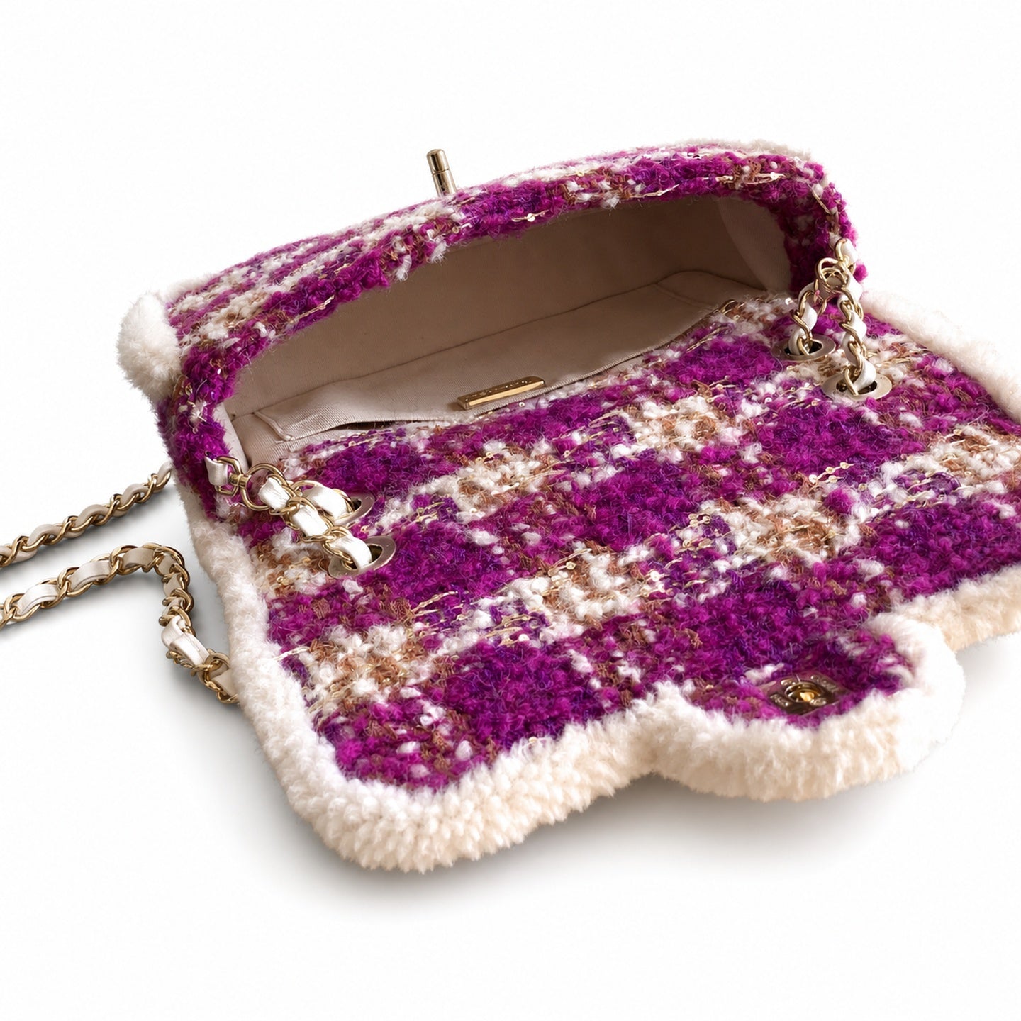 Chanel Large Wool Tweed Pink Purple Jacket