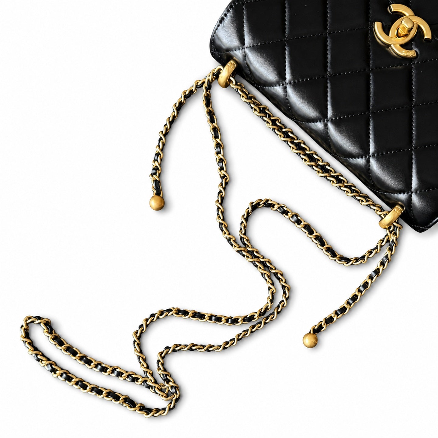 Chanel Large Leather Gold Wallet on Chain