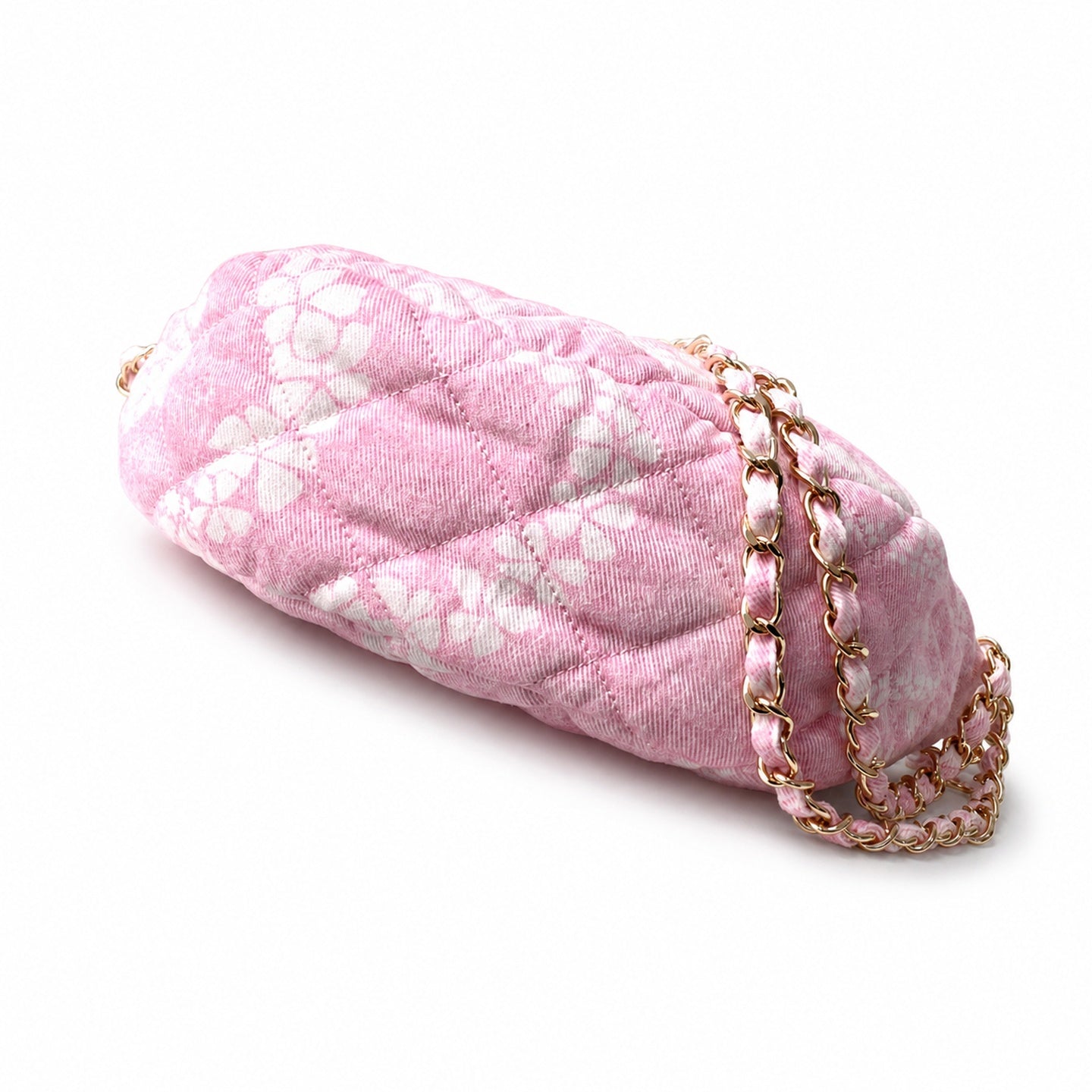 Chanel Denim White Pink Gold Bag